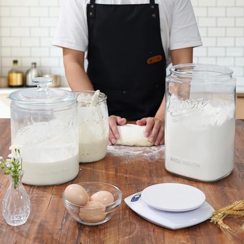 Ritayedet 1.5 Gallon Glass Cookie Jar with Airtight Lid, Large Glass Jar | Wide Mouth Mason Jar with Dual-Scale Markings, Apothecary Jar for Flour, Sugar, Rice, Candy,Coffee, Dog Treat, Laundry Room - size: 1.5 Gallon, 1 Pack