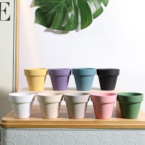 vensovo 4 Inch Terracotta Plant Pots with Saucer - 6 Pack Clay Flower Pots with Drainage, Great for Plants, Crafts, Wedding Favor - color: Brown