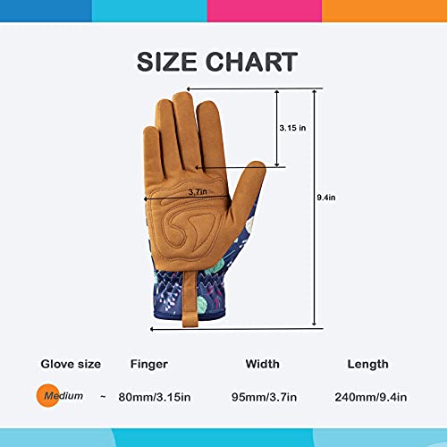 Bamllum Gardening Gloves for Women, Leather Garden Gloves - color: Blue