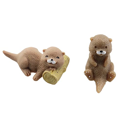 TAODAN 4pcs Simulation Small Otter Fairy Garden Animals Micro Landscape Ornaments Home Art Figure Doll DIY
