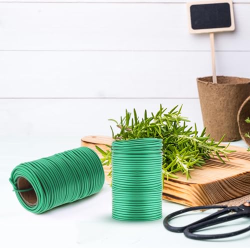 TELENT OUTDOORS 130 Feet Soft Plant Tie Green Twist Garden Ties for Plants Gardening Home Office Organization TPR Garden Ties Supplies with 2.5mm Diameter - color: green