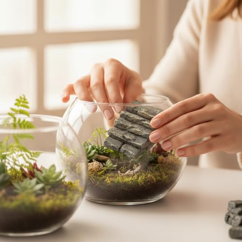 2Pcs Mini Resin Bridge Stair Stone Straight Bridge Stairs Stone Steps Garden Fairy Ornament Flower Pot Plant Micro Landscaping Decor Bonsai Craft Outdoor Statues Outdoor Decor, Decorations