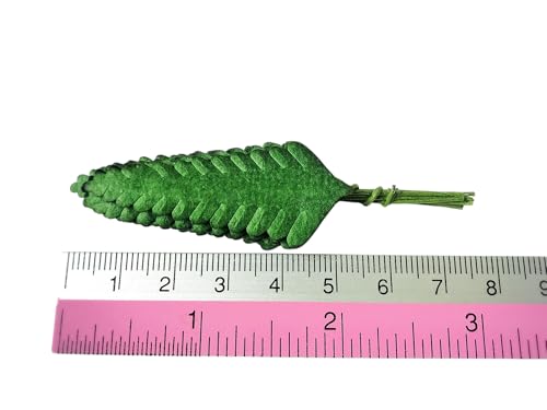Ploen 25 pcs Green Leaves Ferns Mulberry Paper Leaves with Wire Stems Fern1 Leaf Mulberry Paper Craft Supplies Scrapbooking Embellishments for so Many Card DIY Craft Projects Leaves104