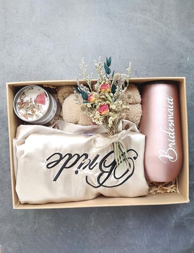 xin's convey Mini Dried Flower Bouquet (Pack of 6), Rose Bouquets, Party Favours, Bohemian Plate Decoration, Birthday Cake Dried Flower Gift Box Companion, Photography Props (Rose) - color: Rose