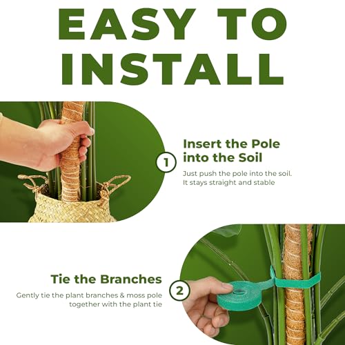 2Pcs 28'' Moss Pole Monstera Plant Support - Plant Stakes for Indoor Plants - size: 2-Pack (28 in)