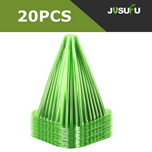 Garden Cloches for Plants, 20 Pack Plant Covers | Reusable Plant Bell Cover Protects Plants from Birds, Frost,Snails Etc. - color: green 20