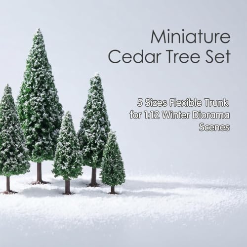 Model Cedar Trees 10PCS Train Scenery Landscape Pine Miniature Diorama Trees Mixed Model for Road Architecture Building DIY Decoration Gift (10) - style: 10