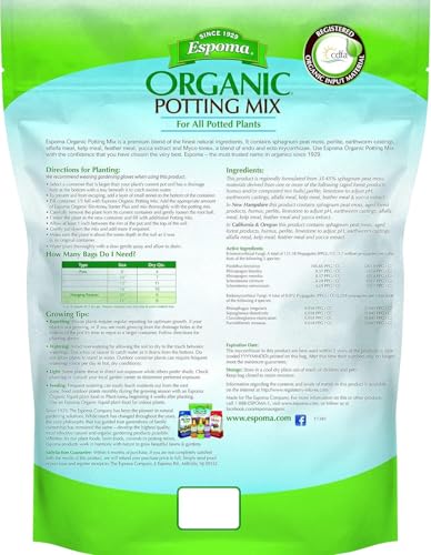 Espoma Organic Potting Soil Mix - All Natural Potting Mix For All Indoor & Outdoor Containers Including Herbs & Vegetables. For Organic Gardening, 8qt. bag. (Pack of 2) - style: Peat Moss,Potting Mix,Potting Soil (Pack of 2)