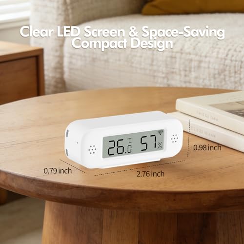 eMylo WiFi Thermometer Hygrometer, Mini Temperature Humidity Sensor 4 PCS