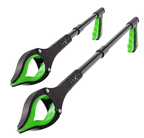 Grabber Reacher Tool - 2 Pack - Updated Version Long 19/32 Inch Foldable Pick Up Stick - Strong Grip Magnetic Tip Lightweight Trash Picker Claw Reacher Grabber Tool for Elderly Reaching, Luxet (Green) - color: Green