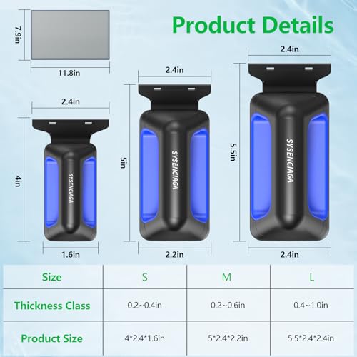 Aquarium Magnetic Glass Cleaner, Floating Scraper, Medium - size: M