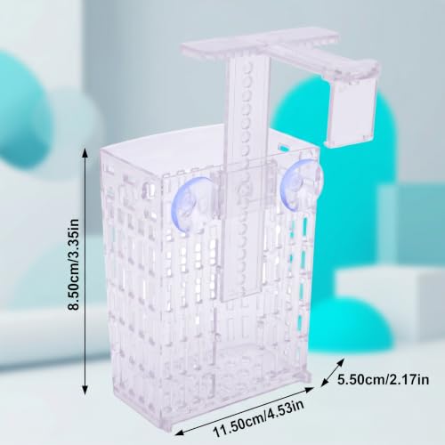 Fish Tank Plant Holder Adjustable Hook Top Hanging Aquarium Plant Pot | 4 Pack Aquaponic Cultivation Basket with Suction Cups, Height & Width Adjustable, for Pothos Swords Aquatic Plants