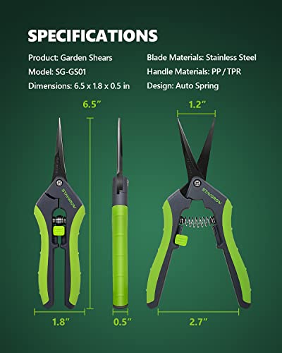 6.5" Straight Pruning Shears for Gardening Plant Trimming Scissors - size: 6.5" Straight