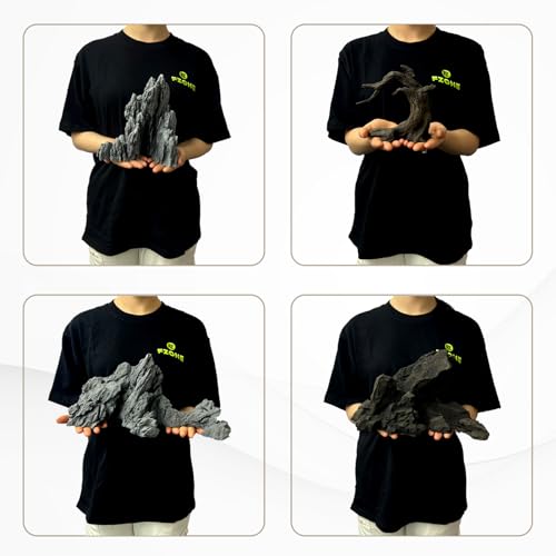 FZONE Driftwood for Aquarium Resin Model pH Neutral Aquarium Rocks for Aquascaping,Hardscape - size: 01Driftwood: 5.12" × 3.54" × 5.91"