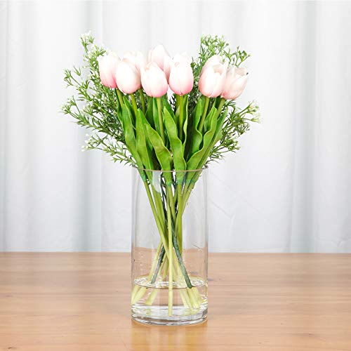 WGV Cylinder Vase, Diameter 5", Height 8", Clear Glass Floral Planter Container, Floating Candle Holder for Wedding Party Event Home Office Decor, 1 Piece - size: 5"x8"H CL