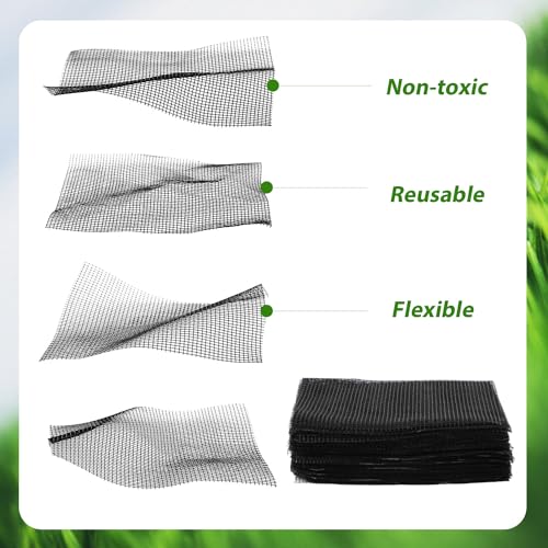 100pcs Flower Pot Hole Mesh Pad, 4 Inch Square Bonsai Mesh Screen Drainage Screens Mesh Pads for Planter Pots Gardening Flower Pot Bottom Prevent Soil Loss