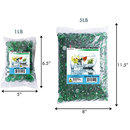 Flat Glass Marbles Vase Filler Beads 1lb, 100 Green Stones - color: Green, size: 1 LB