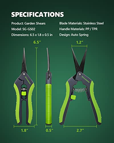 6.5" Pruning Shears for Gardening, Sharp Plant Trimming Scissors - size: 6.5" Curved