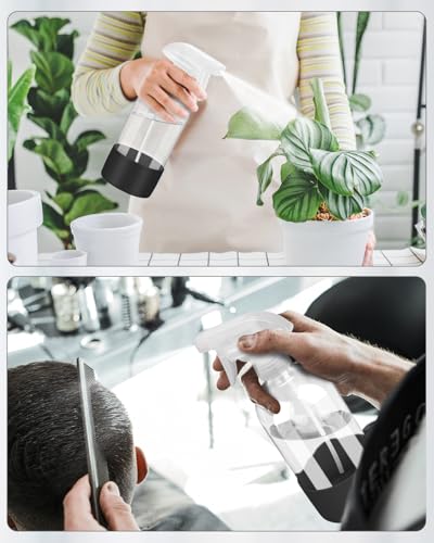 Glass Spray Bottles for Cleaning - 16 oz Spray Bottles with Silicone Sleeve - color: Black