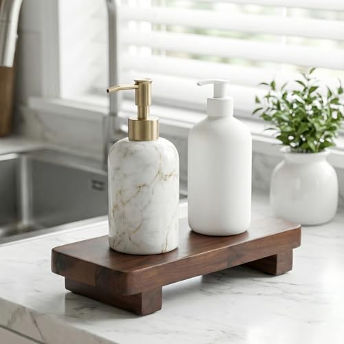 DEMIGO Soap Stand & Riser, Dark Brown Acacia Wood Bar Soap Tray, 9.8 x 4 in - color: Dark Brown