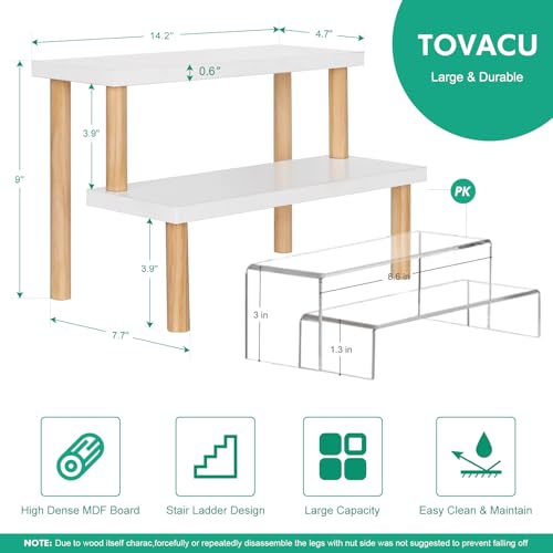Small Plant Stand Shelf Indoor Desk, 2 Tiers Desktop Flower Stand | Window Sill Plant Shelf Ladder Tabletop Wood Display Stand for Mini Succulent Cupcake Spice Rack Countertop ( White, 14.2") - size: 2 Tiers