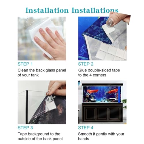 Natural Undersea Aquarium Background, Underwater Ocean Sunlight Fish Tank Background 30X18IN with 8 EVA Double-Sided Tape - color: Ocean, size: 30X18in/75X45cm