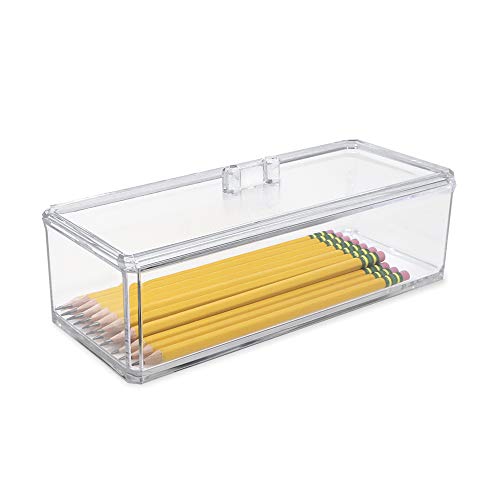 Isaac Jacobs Clear Acrylic Stackable Storage Organizer with Lid