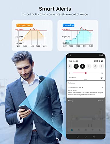 Govee Hygrometer Thermometer 6 Pack, Mini Humidity Sensor with Gateway - style: BT Gateway + 6 Sensors