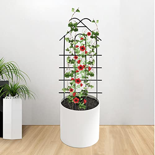 ARIFARO 4 Pack 32" Metal Garden Trellis for Climbing Plants Outdoor - size: 32 inch