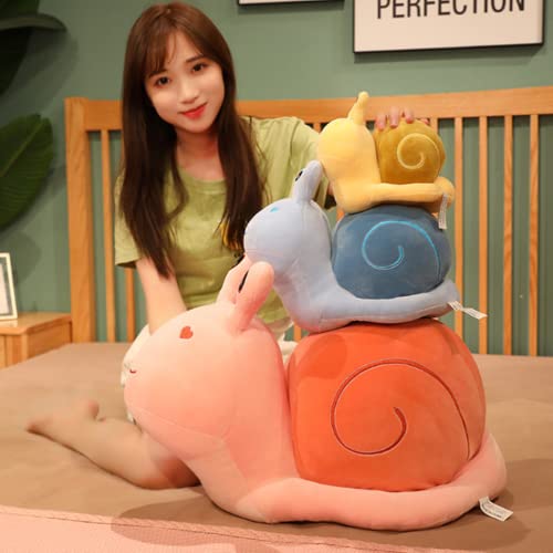 Pink 8-inch Cute Cartoon Snail Plush Doll Soft Toy for Kids - color: Pink, size: 7.8"