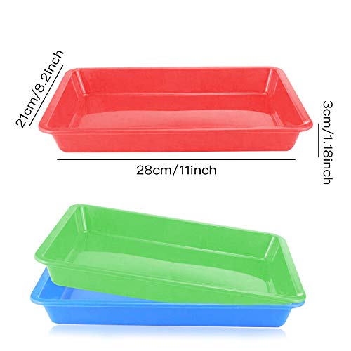 Plastic Art Trays - 5 Piece Stackable Activity & Craft Organizer, Serving & Jewelry Tray for DIY Projects, Painting, Beads (11 x 8.3 x 1.2 inch) - size: 11 x 8.3 x 1.2 inch