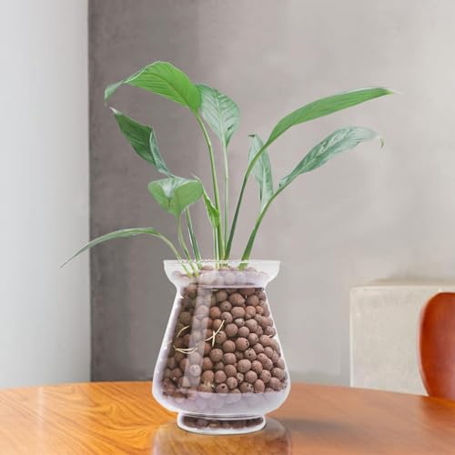 Pulovin 2.5 lbs LECA Clay Pebbles for Plants, 4-16mm LECA Balls for Indoor Plants Drainage, Hydroponics, Aquaponics, Natural Clay Balls for Soil Root Development, Orchid Potting Mix