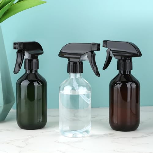 Arkeiliy 2-Pack Leakproof Spray Bottles (300ml/10oz) - Adjustable Nozzle for Fine Mist & Jet Stream | Premium Refillable Plastic Bottles for Hair Styling, Plant Misting, Cleaning Solutions (Brown) - color: Brown