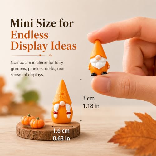 18Pcs Thanksgiving Mini Resin Gnomes Set, Small Miniature Figurines Decor - color: Gnome Set