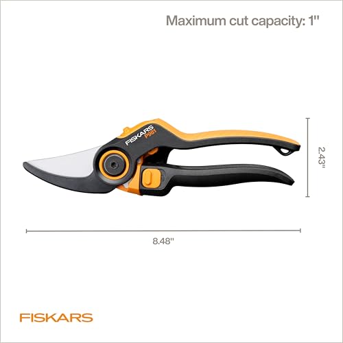 Fiskars DualAction 2-in-1 Bypass Pruners, 1" Cut Capacity Garden Clippers | Two Cutting Modes, Small Mode for Fast Snips on Small Stems, Large Mode for Tough Branches, Low-Friction Coated Steel Blade - size: DualAction