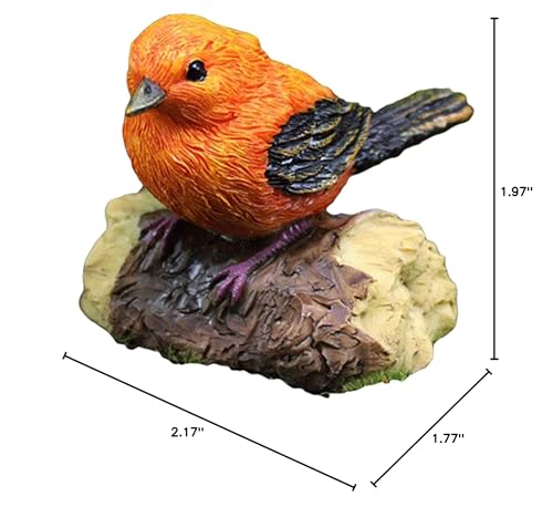 Bird Statue Resin Bird Figurines Bird Ornament for Home Office Wedding Party Table Decoration - Orange