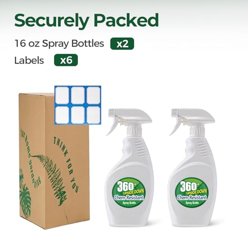 T4U Spray Bottles for Cleaning 16 oz 2 Pack, Empty Mist Sprayers - size: 16 OZ, 2 Pack