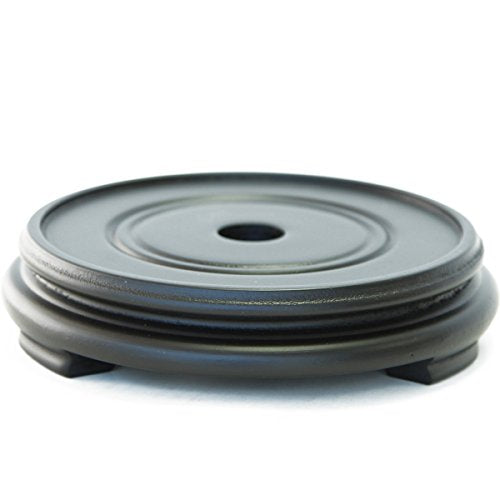 Rubber Finished Round Wooden Stand (6"), Black