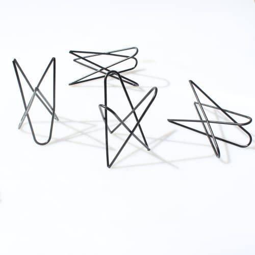 4 Black Air Plants Stand Desktop Geometry Airplants Holder Air Ferns Display Rack Air Tillandsia Metal Base Ornament for Plants - color: Black