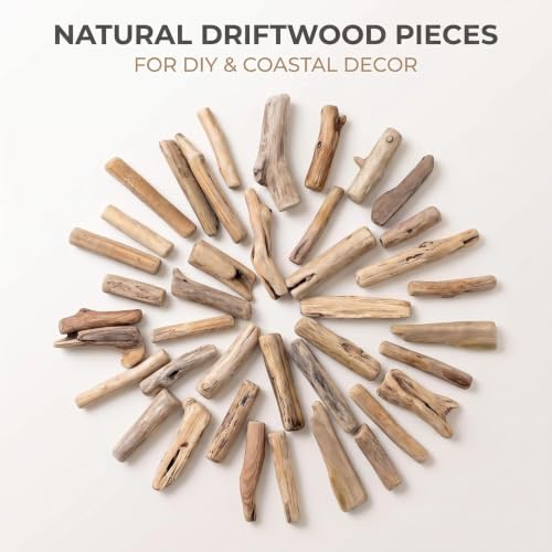 20 Pcs Natural Driftwood Pieces Branch Slices Craft Sticks Beach Decor for for DIY, Craft Sticks, Craft Supplies