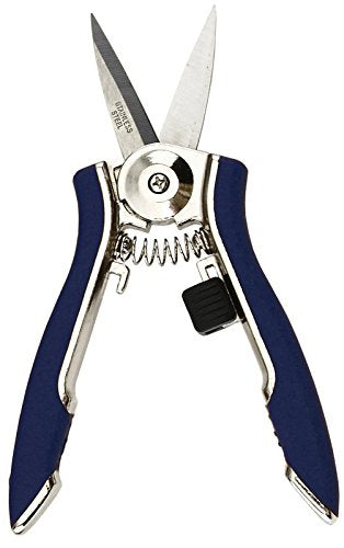 Dramm ColorPoint Stainless Steel Compact Garden Pruning Shears, Hand Pruner, Garden Clippers, with Heavy Duty Blade and Easy grip Handle, Blue - color: Blue, style: Fine