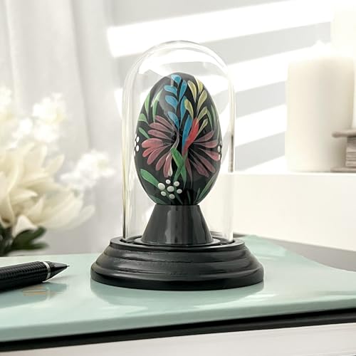 Plymor 1.85" x 3.5" Mini Glass Display Dome Cloche (Black MDF Wood Base) - color: Black Wood Base