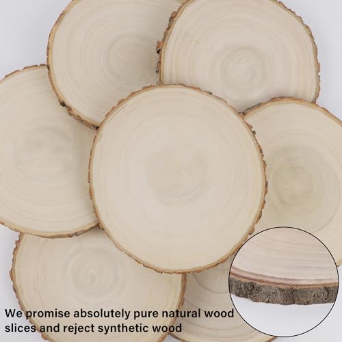 Sancodee 8 Pcs Large Unfinished Wood Slices, 11-12 Inches Wood Slabs for Centerpieces Natural Wooden Circle, DIY Wood Centerpieces for Tables Wedding Party Door Sign Decor - size: 11" - 12"