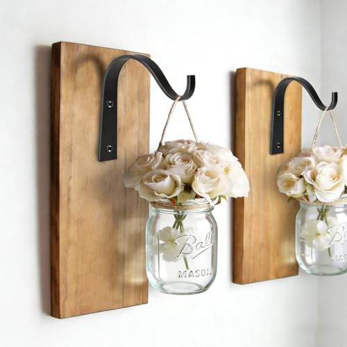 4 Pack Black Iron Wall Hooks for Hanging Plant Lanterns,Plant Hanger Fence