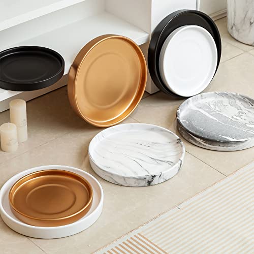 12 Inch Large Ceramic Saucer - Drainage Tray for Plant Pot (Matte White) - color: White, size: 12 Inch