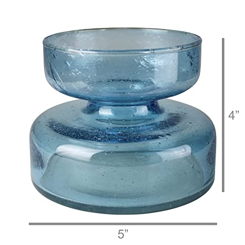 Seeded Glass Amaryllis Bulb Vase, Blue, 1-Count