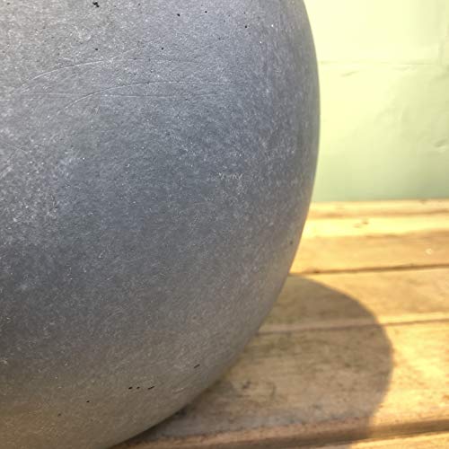 Kante Large Round Bowl Blue Gray Concrete Planter 18.5" Dia, Outdoor - color: Slate Gray, size: 19.6"w