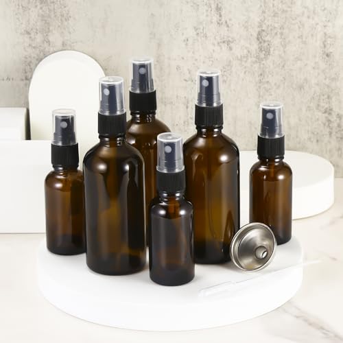 3.4oz Amber Glass Spray Bottles,Empty Fine Mist Refillable Travel Spray Bottle for Cleaning,Perfume,Aromatherapy,Cosmetic Sprays,Hair,Essential Oils with Fine Mist Dispenser(3 Pack) - color: 3 Pack 100ml