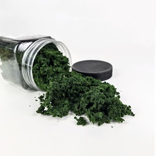 Tree Powder for DIY Model Trees Basing Material Plant Tufted Terrain Model for DIY Miniature Model Shrub Bushy Tuft, Building Model Railway Fairy Garden Diorama Scenery(Dark Green) - color: Dark Green