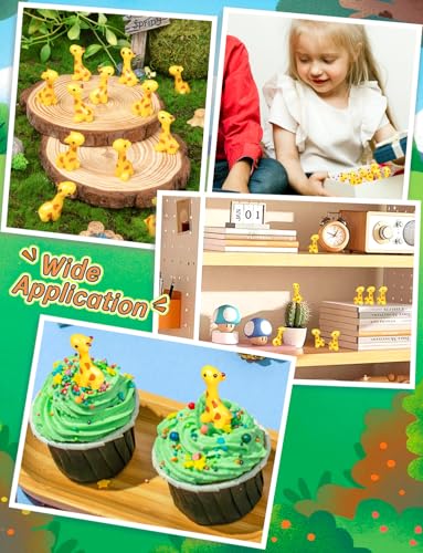 60PCS Mini Resin Giraffe, Miniature Giraffe Animal Figurine for Garden - color: Classicgiraffe 60pcs